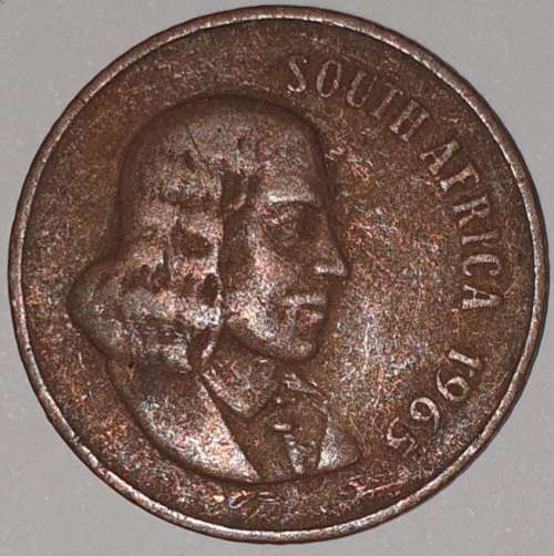 1965 ENG - 2 CENT COIN (TWO CENT COIN) - RSA - BRONZE - KM#66.2 - WILDEBEEST